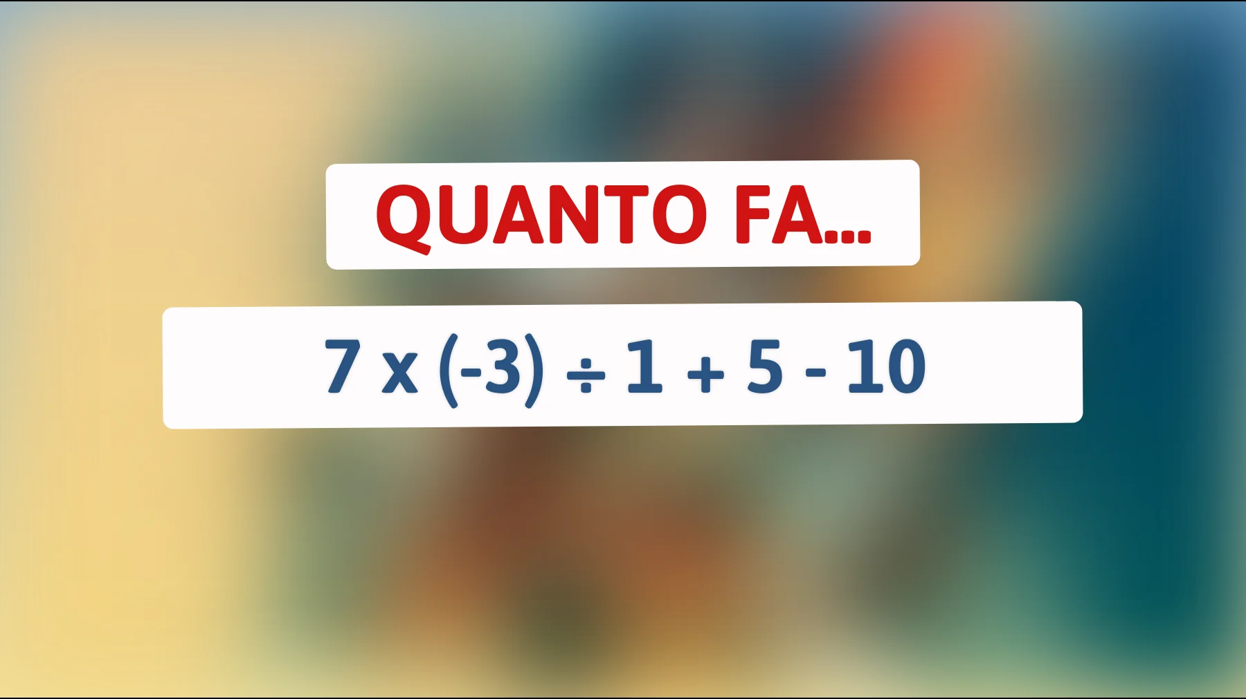 "Sei tra l'1% delle persone che può risolvere questo rompicapo matematico?""